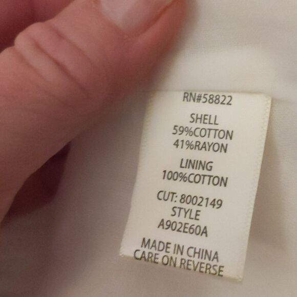 Max Studio NWT white cotton flutter slv flouncy ruffle dress, knee length XL - Picture 9 of 11